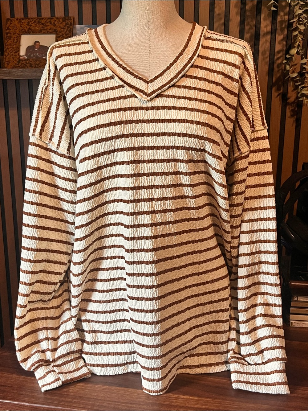 Striped V-Neck Sweater